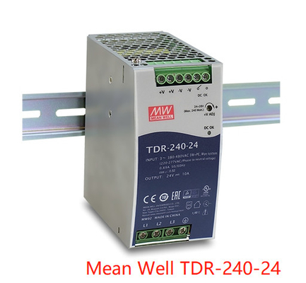 ریل DIN صنعتی 240 وات سه فاز TDR-240-24 داخلی با PFC فعال