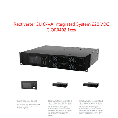 2u 6kva رکتیورتر Eltek یکپارچه سیستم تک خط برای 220vdc 241123.102 241123.100
