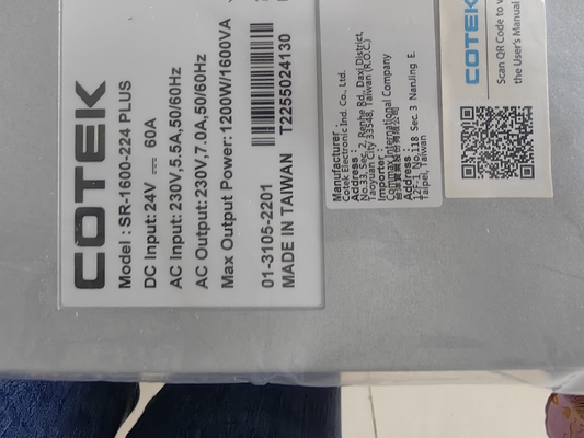 Cotek DC AC اینورتر SR 1600-224 Plus 24Vdc در قرار دادن 230Vac خروجی 1600VA ریک اینورتر