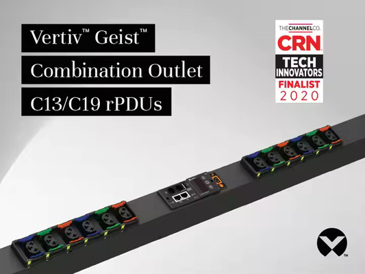 توزیع برق هوشمند Vertiv Geist GU1 Series PDU با قابلیت مانیتورینگ، 16 آمپر/32 آمپر، یونیورسال، رک‌مونت، با پورت‌های C13/C19 برای مراکز داده