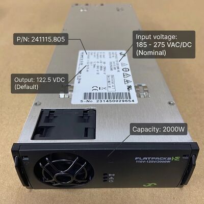 ماژول رکتیفایر Eltek Flatpack2 110V 2000 HE با شماره قطعه 241115.805، منبع تغذیه DC با راندمان بالا برای پست‌های برق