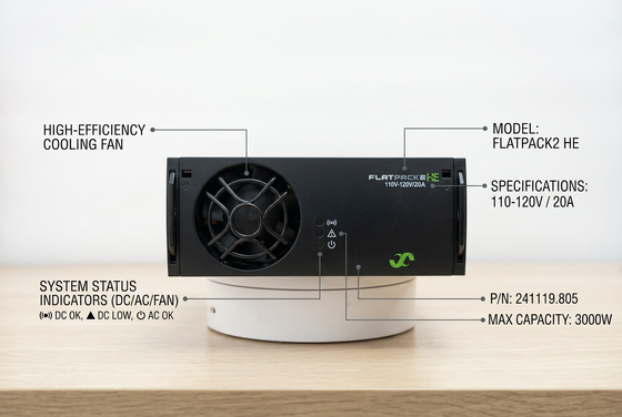 Eltek Flatpack2 110Vdc 125Vdc 3000W ماژول یکسو کننده با کارایی بالا 1U ارتفاع P/N: 241119.805