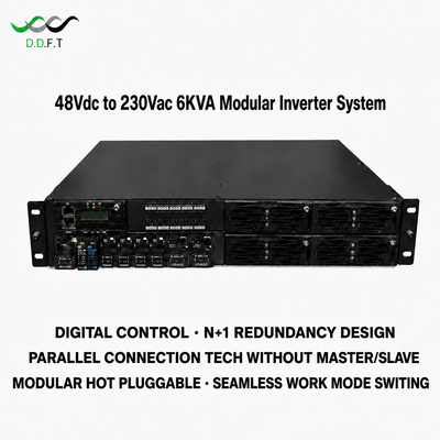 سیستم اینورتر مدولار 48VDC به 220Vac N+1 افزونگی موازی 0ms انتقال بدون درز 3KVA Rack Mount Power Telecom
