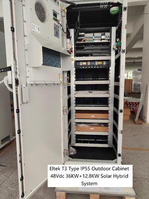Eltek T3 Outdoor Cabinet 48Vdc 36KW 12.8kw Solar Capacity With Flatpack2 48/3000HE Flatpack2 48/3200HE