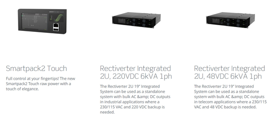 Eltek Rectiverter 2U 6kVA System Integrated 6 kVA AC & 4,8 kW DC with Smartpack R controller