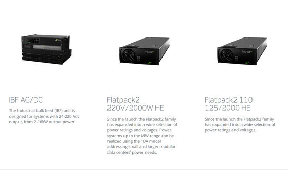 سیستم Eltek Flatpack2 IBB سیستم برق ثابت صنعتی با 16 kW DC Output IP21 Protection و 300 ADC Max Current